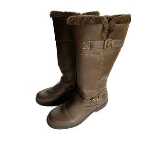 Totes 8M Suzanne brown warm winter snow faux-fur lined boots